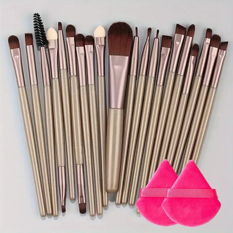 DivaBlush™ 20Pcs Makeup Brush Set – Eyeliner, Blending, Foundation & Cheeks Brushes