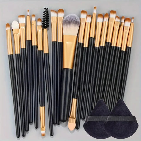 DivaBlush™ 20Pcs Makeup Brush Set – Eyeliner, Blending, Foundation & Cheeks Brushes