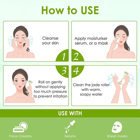 DivaBlush™ Natural Face Jade Roller Gua Sha Scraper Massager for Neck Body Guasha Eye Massage Face Slimming Therapy Beauty Skincare Tool