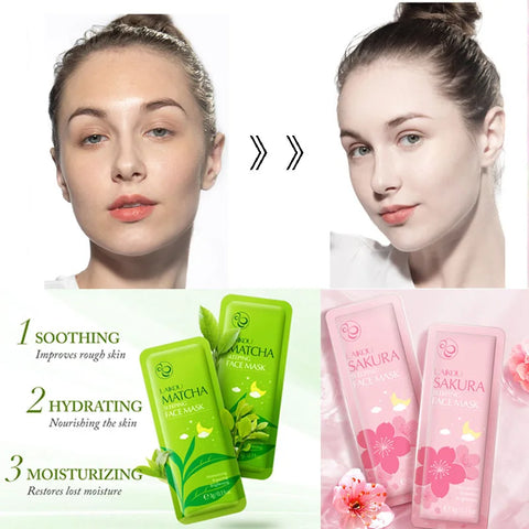 DivaBlush™ LAIKOU Sakura Seaweed Centella Snail Collagen Sleeping Mask Individual Packaging Nourishing Skin care Skin Barrier Face Mask