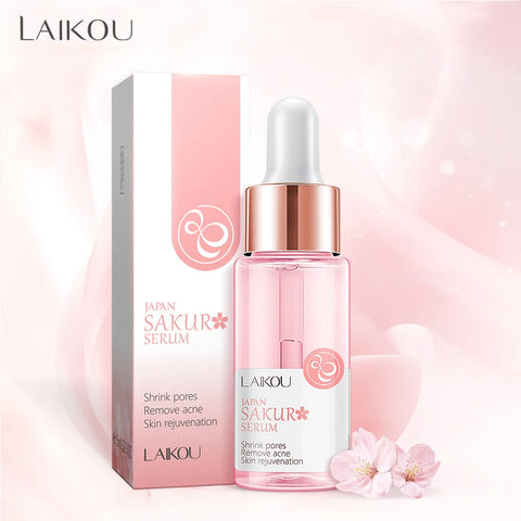 DivaBlush™ LAIKOU Hyaluronic Acid Essence Facial Serum 24k GOLD Vitamin C Face Care Japan Sakura Moisturing Rose Essence Face SkinCare 17ml