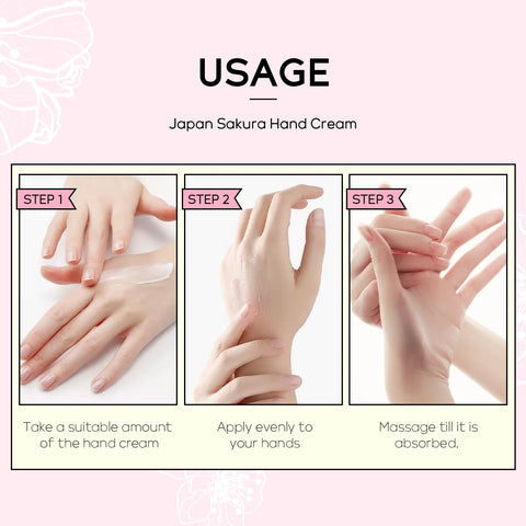 DivaBlush™ LAIKOU Japan Sakura Hand Cream Moisturizing Anti-chapping Repair Soften Skin Tender Hand Cream Winter Nourishing Skin Care 30g