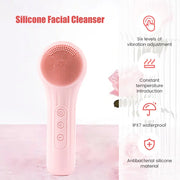 DivaBlush™ Sonic Silicone Facial Brush Cleaner Vibration Roller Massage Pore Deep Cleansing Scrubber Waterproof Face Exfoliating Cleanser