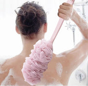 DivaBlush™ New Body Bath Shower Scrubber Brushes Long Handle Hanging Soft Mesh Back Sponges Bathroom Shower Brush Body Cleaning Accessories