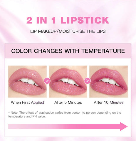 DivaBlush™ QIBEST Jelly Lipstick Color Change With Temperature Lip Gloss Long Lasting Moisturizing Lip Balm Glitter Lipstick Cosmetics