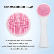 DivaBlush™ 3D double silicone facial cleansing brush manual massage facial brush soft bristles exfoliator double sided face wash brush