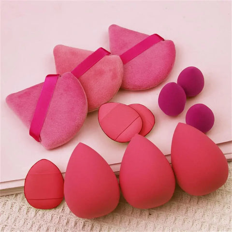 DivaBlush™ 12pcs Small, Medium and Large Combination Set Makeup Puff Essential for Beginners Beauty Tool Powder Puff