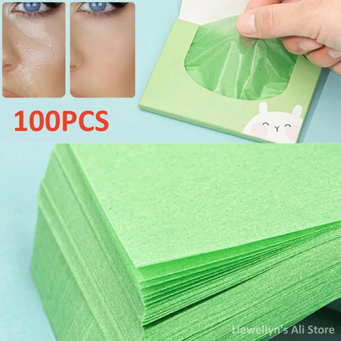 DivaBlush™ 100sheets Face Oil Absorbing Paper Face Wipes Anti-Grease Paper Facial Absorbent Paper Woman Facial Care Paper Facial Cleaning