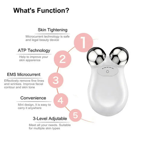 DivaBlush™ Microcurrent Facial Massager Roller Anti Wrinkles EMS Face Lift Skin Tightening Machine Face Firming Slimming Skin Care Tools