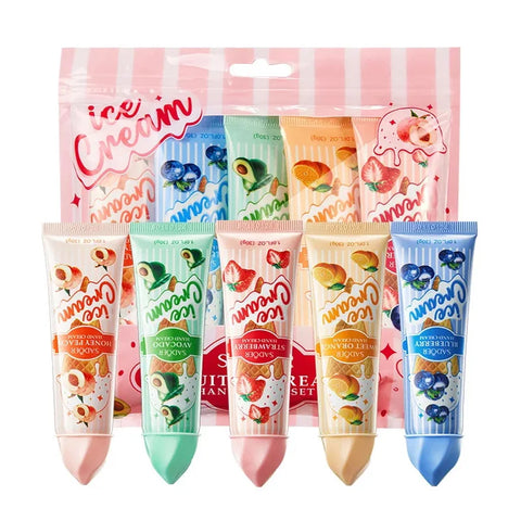 DivaBlush™ 5pcs/set SADOER Fruit Ice Cream Hand Cream Moisturizing Nourishing Brightening Hydrating Hand Creams Hands Skin Care Products