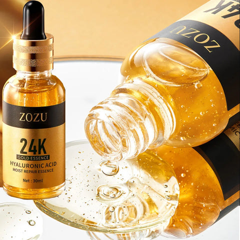 DivaBlush™ 24k Gold Hyaluronic Acid Nicotinamide Face Serum Anti Aging Facial Lifting Collagen Cream Skin Care Whitening Eye Care Cleanser