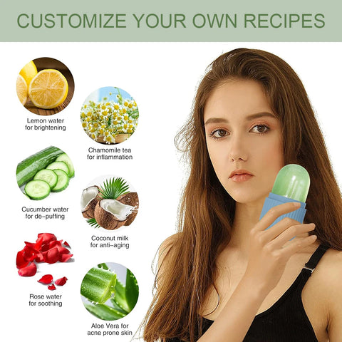 DivaBlush™ Ice Facial Roller Skin Care Beauty Lifting Contouring Tools Ice Cube Trays Ice Globe Balls Face Massager Skin Care Tool