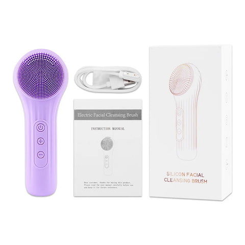 DivaBlush™ Sonic Silicone Facial Brush Cleaner Vibration Roller Massage Pore Deep Cleansing Scrubber Waterproof Face Exfoliating Cleanser