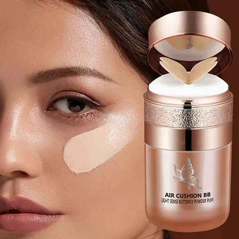 DivaBlush™ Air Cushion BB Cream Butterfly Powder Puff Moisturizing Foundation Concealer Whitening Oil-control Waterproof Makeup Cosmetics