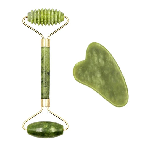 DivaBlush™ Guasha Natural Stone Massage Face Jade Roller Gua Sha Massage Tool Set for SPA Body visage rouleau de massage rouleau visage