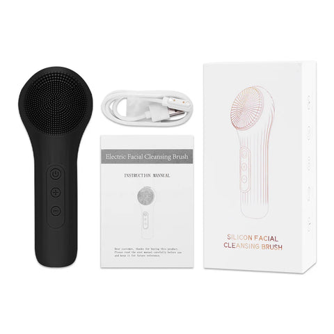 DivaBlush™ Sonic Silicone Facial Brush Cleaner Vibration Roller Massage Pore Deep Cleansing Scrubber Waterproof Face Exfoliating Cleanser