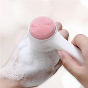 DivaBlush™ 3D double silicone facial cleansing brush manual massage facial brush soft bristles exfoliator double sided face wash brush