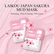 DivaBlush™ LAIKOU 5pcs Mud Mask Clay Mask Sakura Matcha Eggplant Tea Tree Mung Bean Oil-Control Deep Cleansing Repairing Facial Skin Care