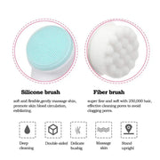 DivaBlush™ 3D double silicone facial cleansing brush manual massage facial brush soft bristles exfoliator double sided face wash brush