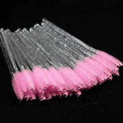 DivaBlush™ CNKESS 50pcs Disposable Eyelash Brushes Extension Crystal Eyebrow Brush Mascara Wand Eye Lashes Cosmetic Tool Set Makeup Beauty