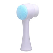 DivaBlush™ 3D double silicone facial cleansing brush manual massage facial brush soft bristles exfoliator double sided face wash brush