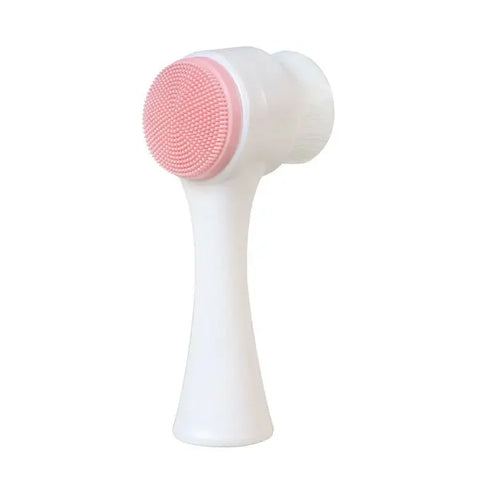 DivaBlush™ 3D double silicone facial cleansing brush manual massage facial brush soft bristles exfoliator double sided face wash brush