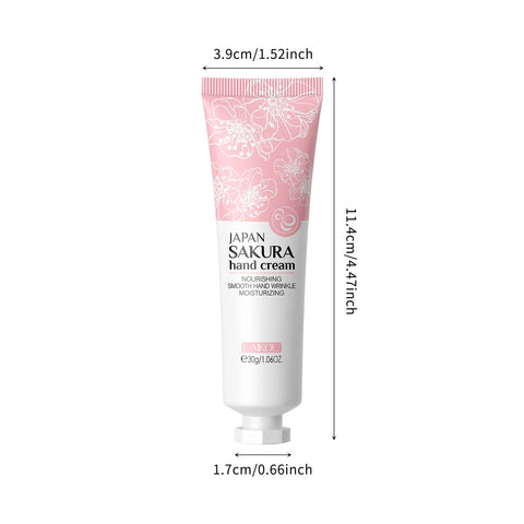 DivaBlush™ LAIKOU Japan Sakura Hand Cream Moisturizing Anti-chapping Repair Soften Skin Tender Hand Cream Winter Nourishing Skin Care 30g