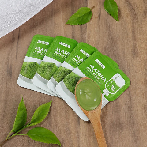 DivaBlush™ LAIKOU 5pcs Mud Mask Clay Mask Sakura Matcha Eggplant Tea Tree Mung Bean Oil-Control Deep Cleansing Repairing Facial Skin Care