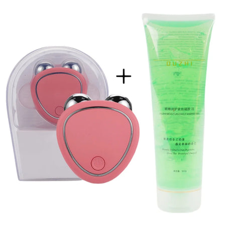 DivaBlush™ Beauty Massager Cold Gel Microcurrent Face Lifter v line Anti-Wrinkle Roller Skin Tightening Rejuvenation Facial lifts Slimming