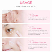 DivaBlush™ Face Skin Care Set Cleanser Sakura Essence Cream Moisturizing Whitening & Anti-Aging Toner Eye Cream Face Serum Eye Skin Care