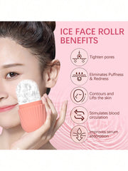 DivaBlush™ Silicone Ice Roller Massager for Face, Eyes - Natural Skin Care, Cooling and Eliminating Eye Bags, Reusable and Soothing