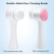 DivaBlush™ 3D double silicone facial cleansing brush manual massage facial brush soft bristles exfoliator double sided face wash brush