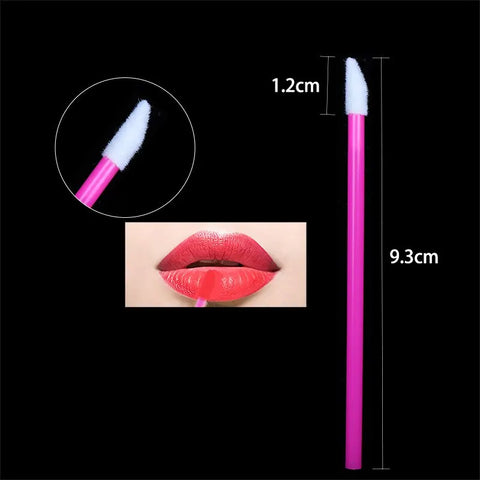 DivaBlush™ 50 Pcs Disposable Lip Brush Makeup Tools Hollow Lip Wands Nylon Lip Gloss Stick Applicator Lipstick Wands Set Cosmetic Tools