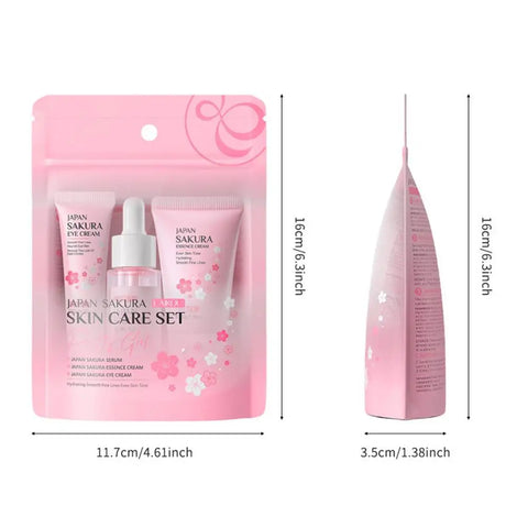 DivaBlush™ Face Skin Care Set Cleanser Sakura Essence Cream Moisturizing Whitening & Anti-Aging Toner Eye Cream Face Serum Eye Skin Care