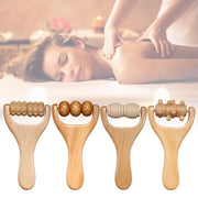 DivaBlush™ 1Pcs Wooden Massage Rollers Neck Roller Massager Wooden Trigger Point Roller Massager Muscle Roller for Back face Waist Leg Arm