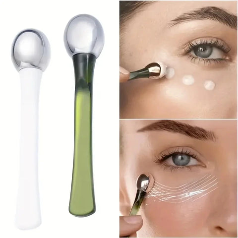 DivaBlush™ 1pc Eye Roller Massage Stick Eye Cream Applicator Cosmetic Spatula Anti Wrinkle Facial Spoon Gold Alloy Face Thin Skin Care Tool