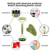 DivaBlush™ Guasha Natural Stone Massage Face Jade Roller Gua Sha Massage Tool Set for SPA Body visage rouleau de massage rouleau visage