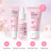 DivaBlush™ Face Skin Care Set Cleanser Sakura Essence Cream Moisturizing Whitening & Anti-Aging Toner Eye Cream Face Serum Eye Skin Care