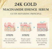 DivaBlush™ Niacinamide Serum Hyaluronic Acid for Face 24K Gold Essence Whitening Anti-aging Collagen Facial Serum Skin Care Products