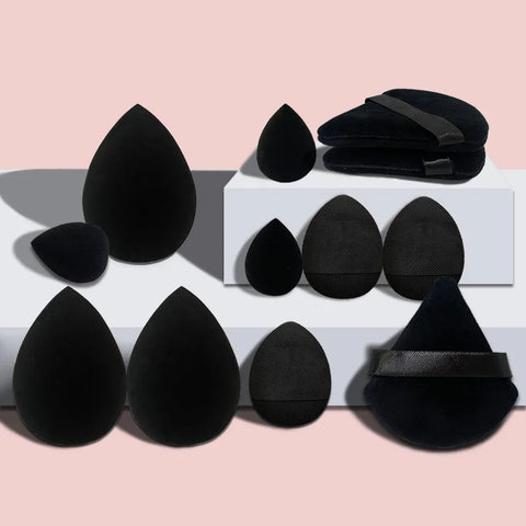 DivaBlush™ 12pcs Small, Medium and Large Combination Set Makeup Puff Essential for Beginners Beauty Tool Powder Puff