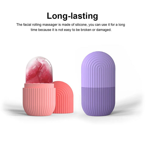 DivaBlush™ Silicone Ice Facial Roller Skin Care Beauty Lifting Contouring Tools Ice Cube Trays Ice Globe Balls Face Massager Skin Care Tool