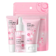 DivaBlush™ Face Skin Care Set Cleanser Sakura Essence Cream Moisturizing Whitening & Anti-Aging Toner Eye Cream Face Serum Eye Skin Care