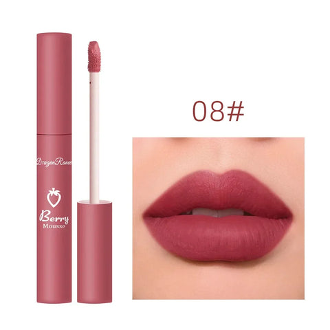 DivaBlush™ Nude Matte Lip Gloss 12 Colors Long-lasting Velvet Lipstick Waterproof Non-fade Non-stick Cup Lipsticks Women Makeup Cosmetic