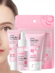 DivaBlush™ Face Skin Care Set Cleanser Sakura Essence Cream Moisturizing Whitening & Anti-Aging Toner Eye Cream Face Serum Eye Skin Care