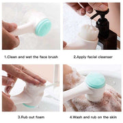 DivaBlush™ 3D double silicone facial cleansing brush manual massage facial brush soft bristles exfoliator double sided face wash brush